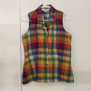 VINTAGE multicolor button down tank